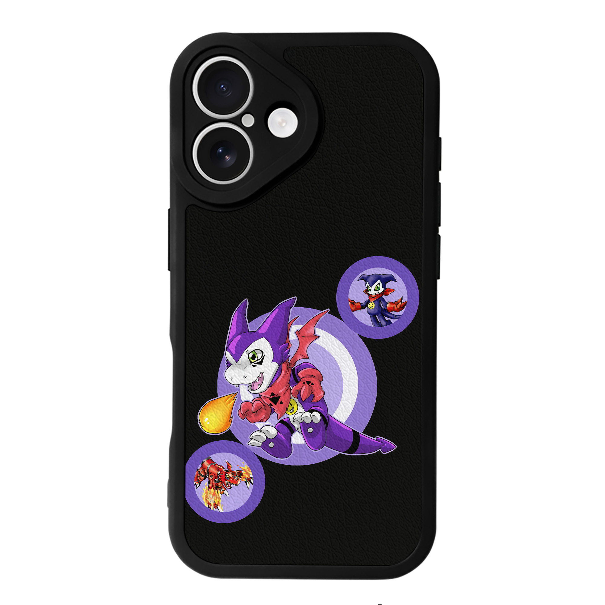 （画像用） Digimon デジタルモンスター/デジモン 【iPhone 16シリーズ対応】シリコンスマホケース（レザー調） 材質：シリコン